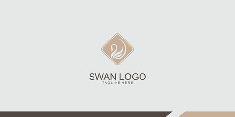 Abstract swan logo design with unique concept  premium vector © arif