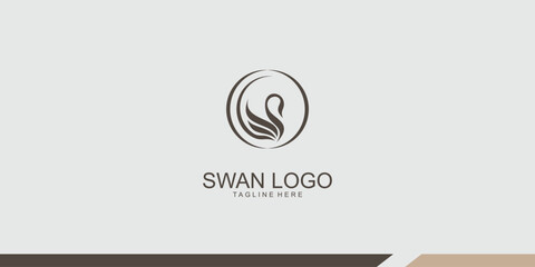Abstract swan logo design with unique concept  premium vector © arif