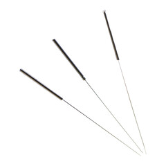 Group of acupuncture needles with isolated on tranparent background, Traditional Chinese Medicine