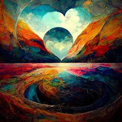 abstract landscape portal of love 