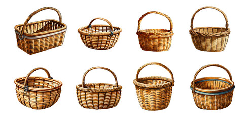 Watercolor basket. Generative Ai