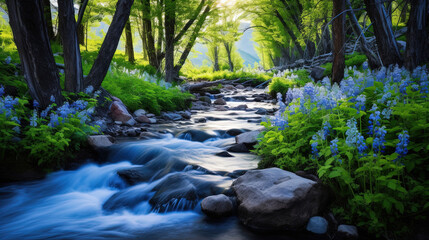 3d landscape beautiful forest