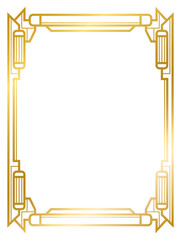 Art Deco gold frame vintage frame line geometric luxury frames wedding banner label card geometric background vector illustration