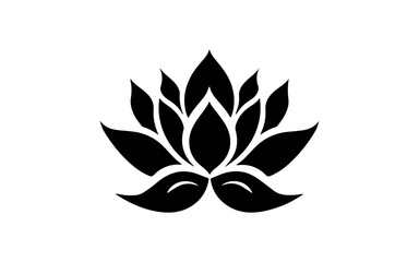 Lotus shape isolated illustration with black and white style for template.
