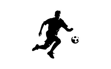 Fototapeta na wymiar Silhouette football player shape isolated illustration with black and white style for template.