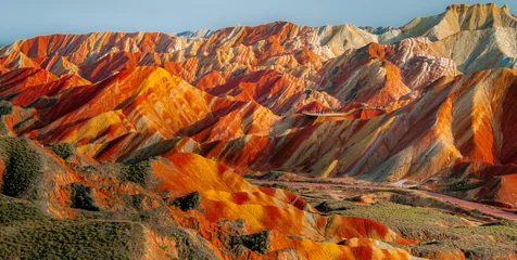 Papier Peint photo autocollant Zhangye Danxia Colourful Hills Scenic Area of Zhangye National Geopark Zhangye Danxia
