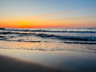 Fototapeta na wymiar beautiful tender twilights at the sea, evening sea background, natural colors
