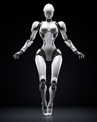 Female Humanoid Ballet Dancer in Pose
Feminine Android Busting Some Moves
Female Robot Raving
Feminine Cyborg Stance