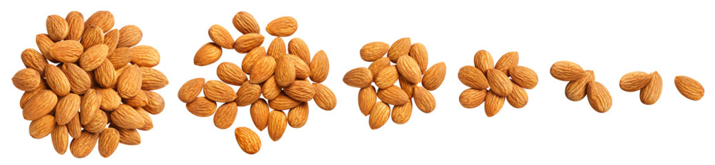 Delicious almonds set cut out
