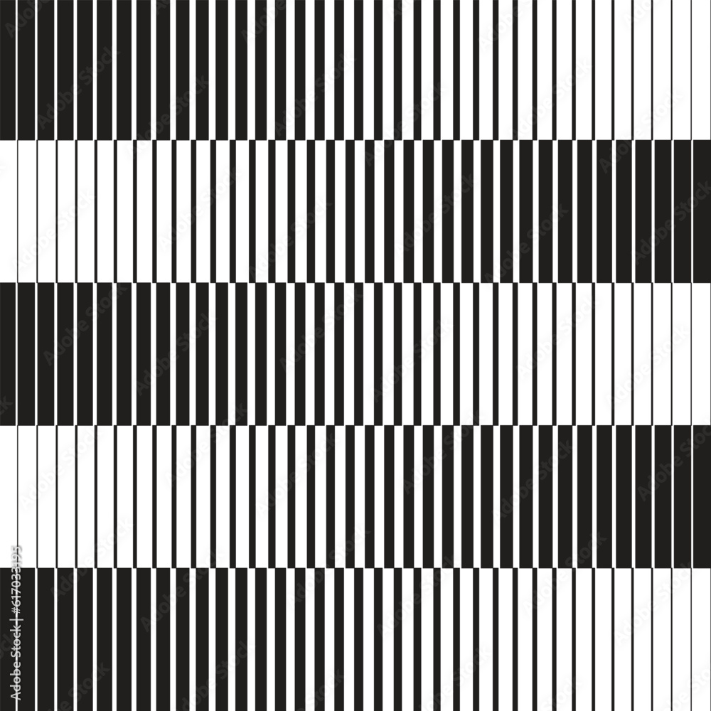 Poster abstract monochrome black small to big five gradient line pattern.