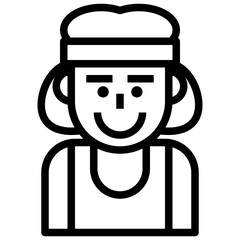 femaile athlete line icon,linear,outline,graphic,illustration