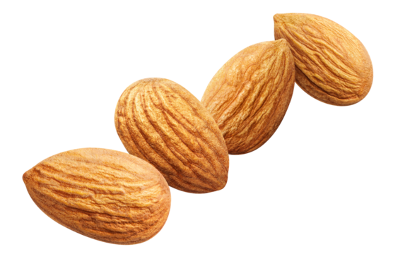 Delicious almonds cut out