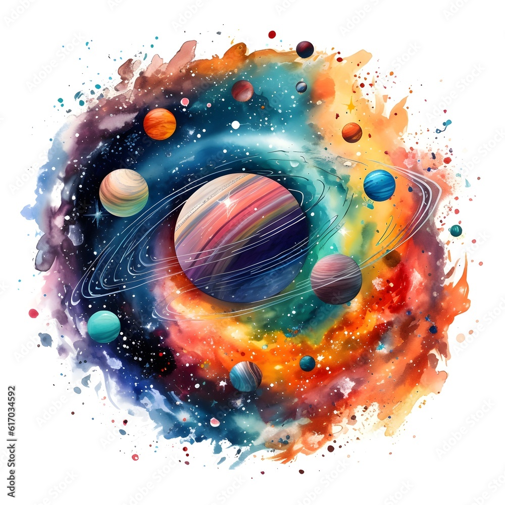 Canvas Prints space background with planets