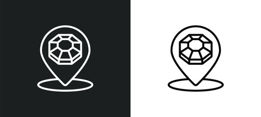 jewelry store line icon in white and black colors. jewelry store flat vector icon from jewelry store collection for web, mobile apps and ui.