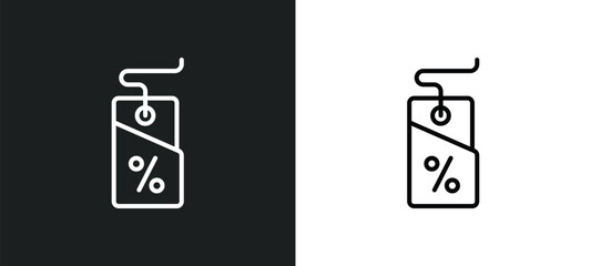 bargain line icon in white and black colors. bargain flat vector icon from bargain collection for web, mobile apps and ui. - obrazy, fototapety, plakaty