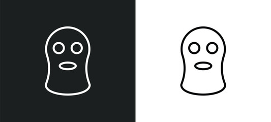 balaclava line icon in white and black colors. balaclava flat vector icon from balaclava collection for web, mobile apps and ui.