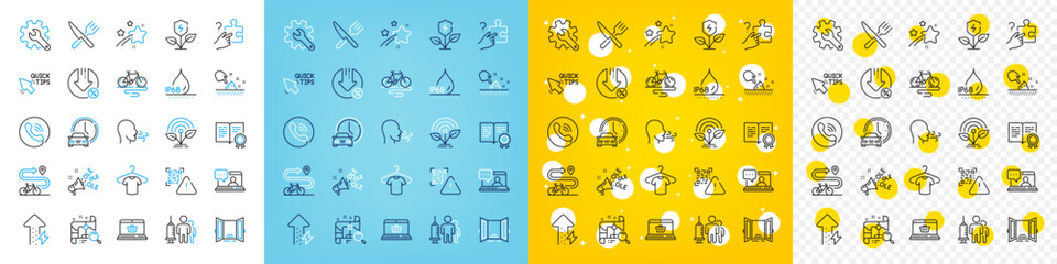 Fototapeta premium Vector icons set of Skin moisture, Bike and Ole chant line icons pack for web with Falling star, Loan percent, T-shirt outline icon. Friends chat, Certificate, Open door pictogram. Vector