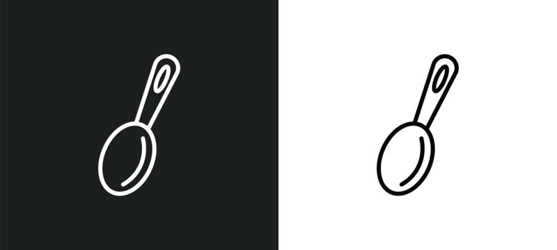 tablespoon line icon in white and black colors. tablespoon flat vector icon from tablespoon collection for web, mobile apps and ui.