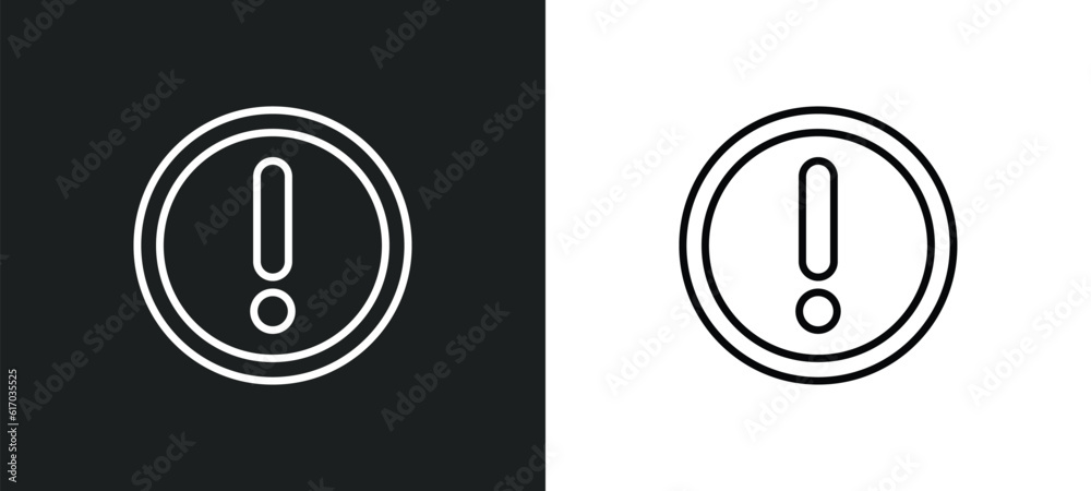 Poster access denied line icon in white and black colors. access denied flat vector icon from access denied