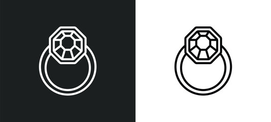 jewelry line icon in white and black colors. jewelry flat vector icon from jewelry collection for web, mobile apps and ui.