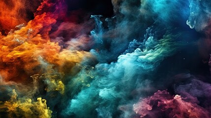 Fototapeta na wymiar Smoke and colourful clouds in the sky