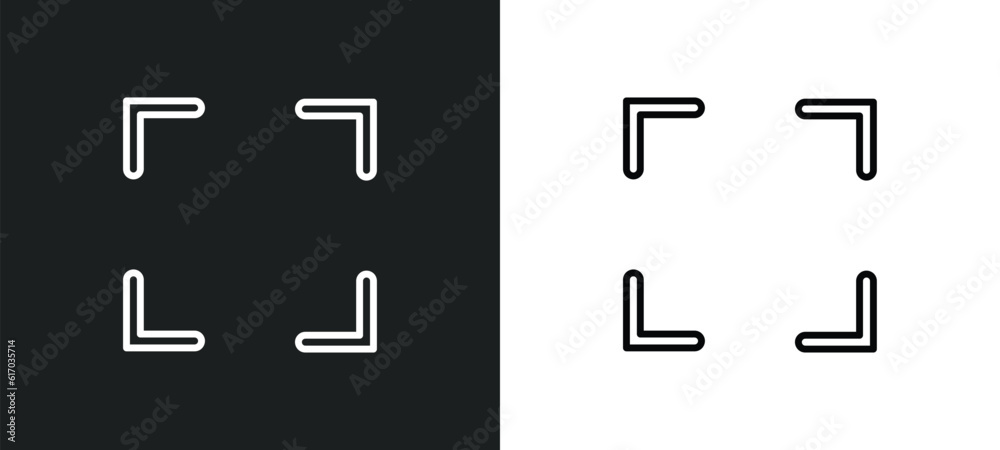 Poster fullscreen line icon in white and black colors. fullscreen flat vector icon from fullscreen collecti