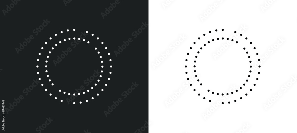 Poster dots line icon in white and black colors. dots flat vector icon from dots collection for web, mobile