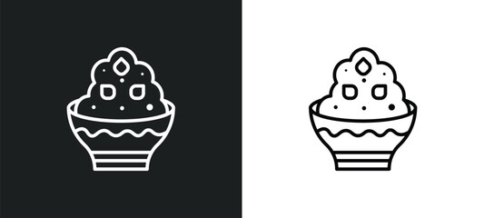 phirni line icon in white and black colors. phirni flat vector icon from phirni collection for web, mobile apps and ui.