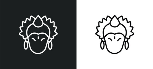 krishna line icon in white and black colors. krishna flat vector icon from krishna collection for web, mobile apps and ui.