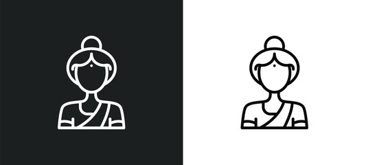 india mother line icon in white and black colors. india mother flat vector icon from india mother collection for web, mobile apps and ui.