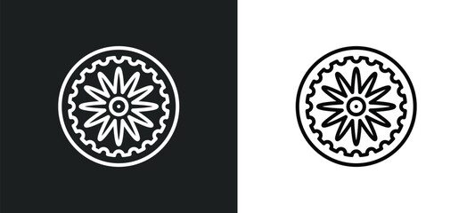 ashoka line icon in white and black colors. ashoka flat vector icon from ashoka collection for web, mobile apps and ui.