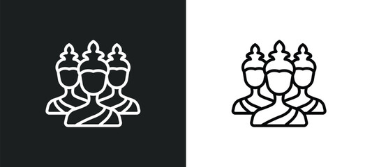 brahma line icon in white and black colors. brahma flat vector icon from brahma collection for web, mobile apps and ui.
