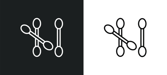 cotton swab line icon in white and black colors. cotton swab flat vector icon from cotton swab collection for web, mobile apps and ui.