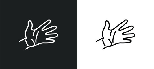 hand showing palm line icon in white and black colors. hand showing palm flat vector icon from hand showing palm collection for web, mobile apps and ui.