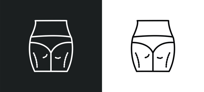 cellulite line icon in white and black colors. cellulite flat vector icon from cellulite collection for web, mobile apps and ui.