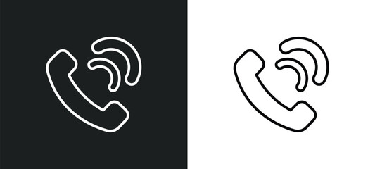 call line icon in white and black colors. call flat vector icon from call collection for web, mobile apps and ui.