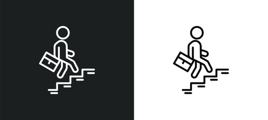 career line icon in white and black colors. career flat vector icon from career collection for web, mobile apps and ui.