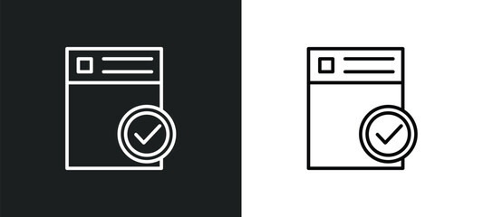 approved line icon in white and black colors. approved flat vector icon from approved collection for web, mobile apps and ui.