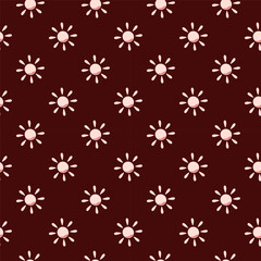 Sun seamless hand drawn pattern in doodle style.