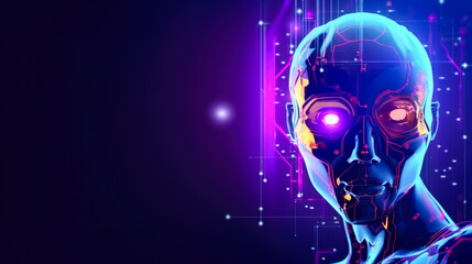 Artificial intelligence background abstract minimalist, , background with empty space for text, generative AI
