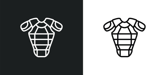 armour line icon in white and black colors. armour flat vector icon from armour collection for web, mobile apps and ui.