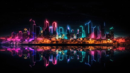 Obraz na płótnie Canvas View of city LED lights at night