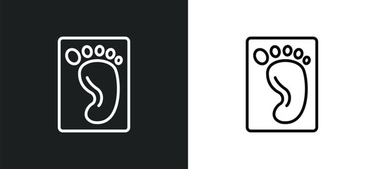 foot print line icon in white and black colors. foot print flat vector icon from foot print collection for web, mobile apps and ui.