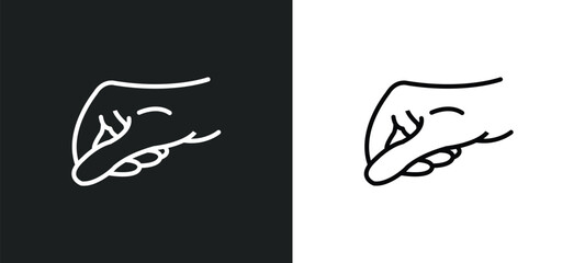 Obraz premium grab line icon in white and black colors. grab flat vector icon from grab collection for web, mobile apps and ui.