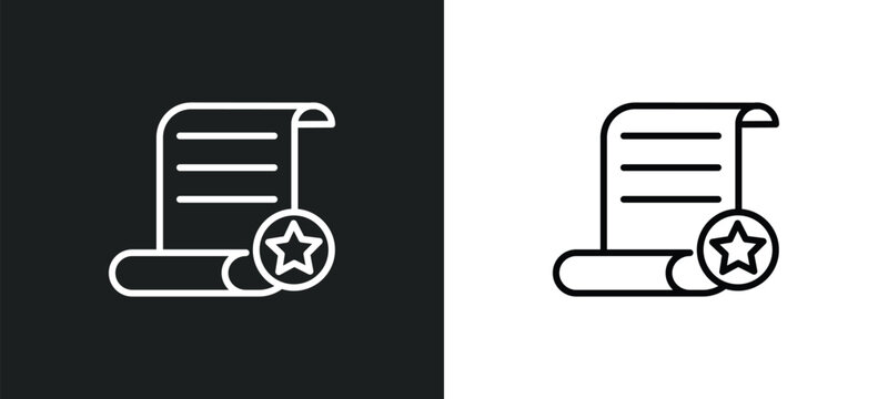 decree line icon in white and black colors. decree flat vector icon from decree collection for web, mobile apps and ui.