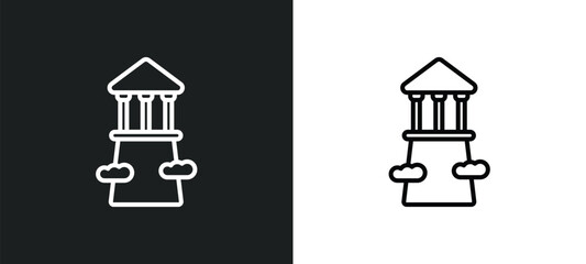 olympus line icon in white and black colors. olympus flat vector icon from olympus collection for web, mobile apps and ui.