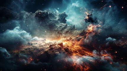 Obraz na płótnie Canvas space background with nebula and stars and galaxy