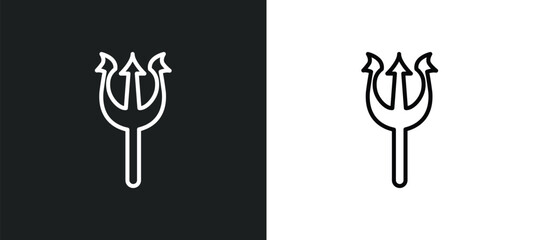 poseidon line icon in white and black colors. poseidon flat vector icon from poseidon collection for web, mobile apps and ui. - obrazy, fototapety, plakaty