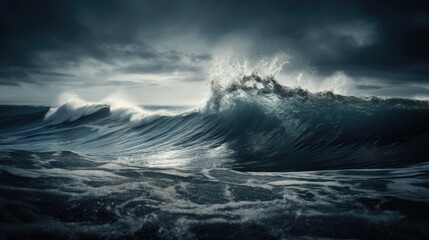 Fototapeta na wymiar Waves on the wavy sea