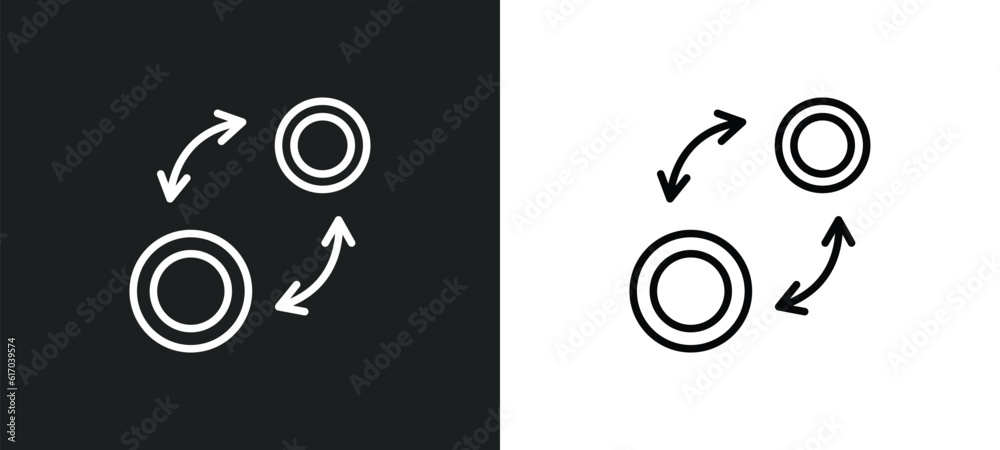 Poster insert line icon in white and black colors. insert flat vector icon from insert collection for web, 